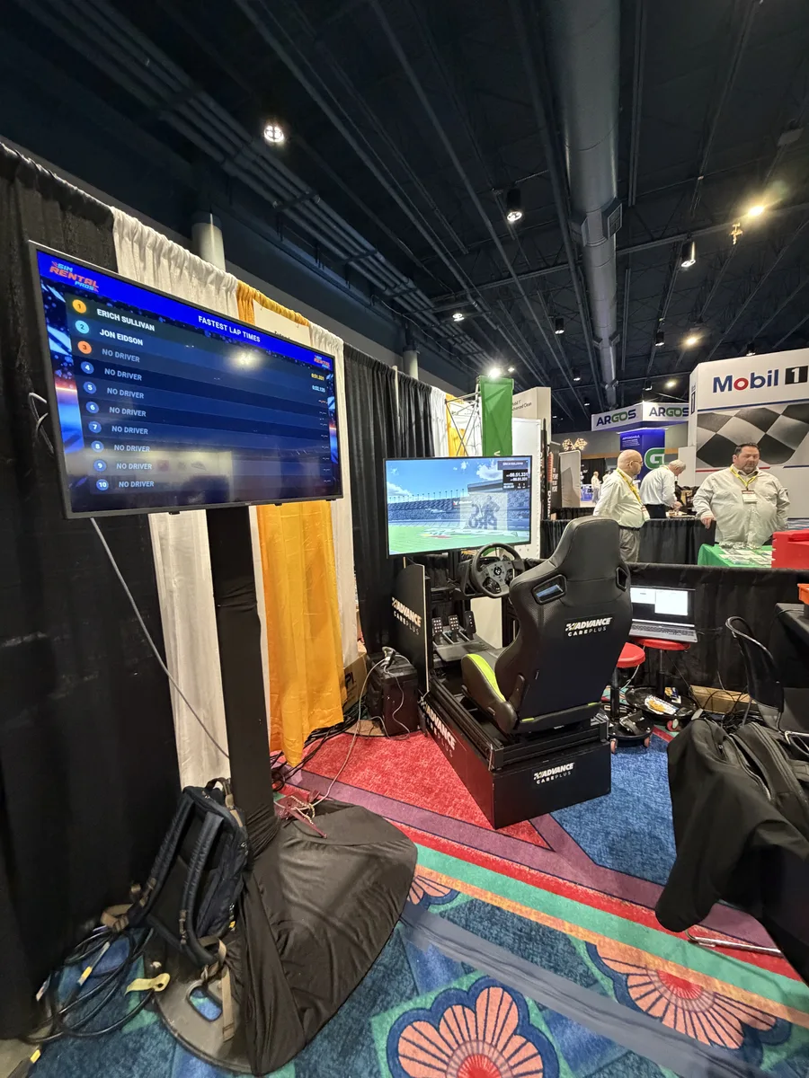 Racing simulator at Advance Auto event