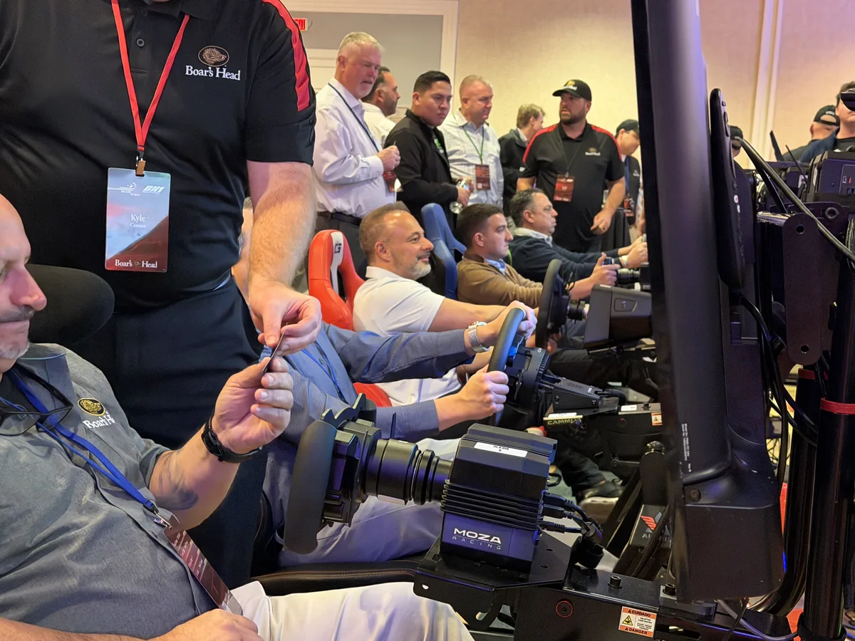 Corporate event with Boar's Head racing simulators