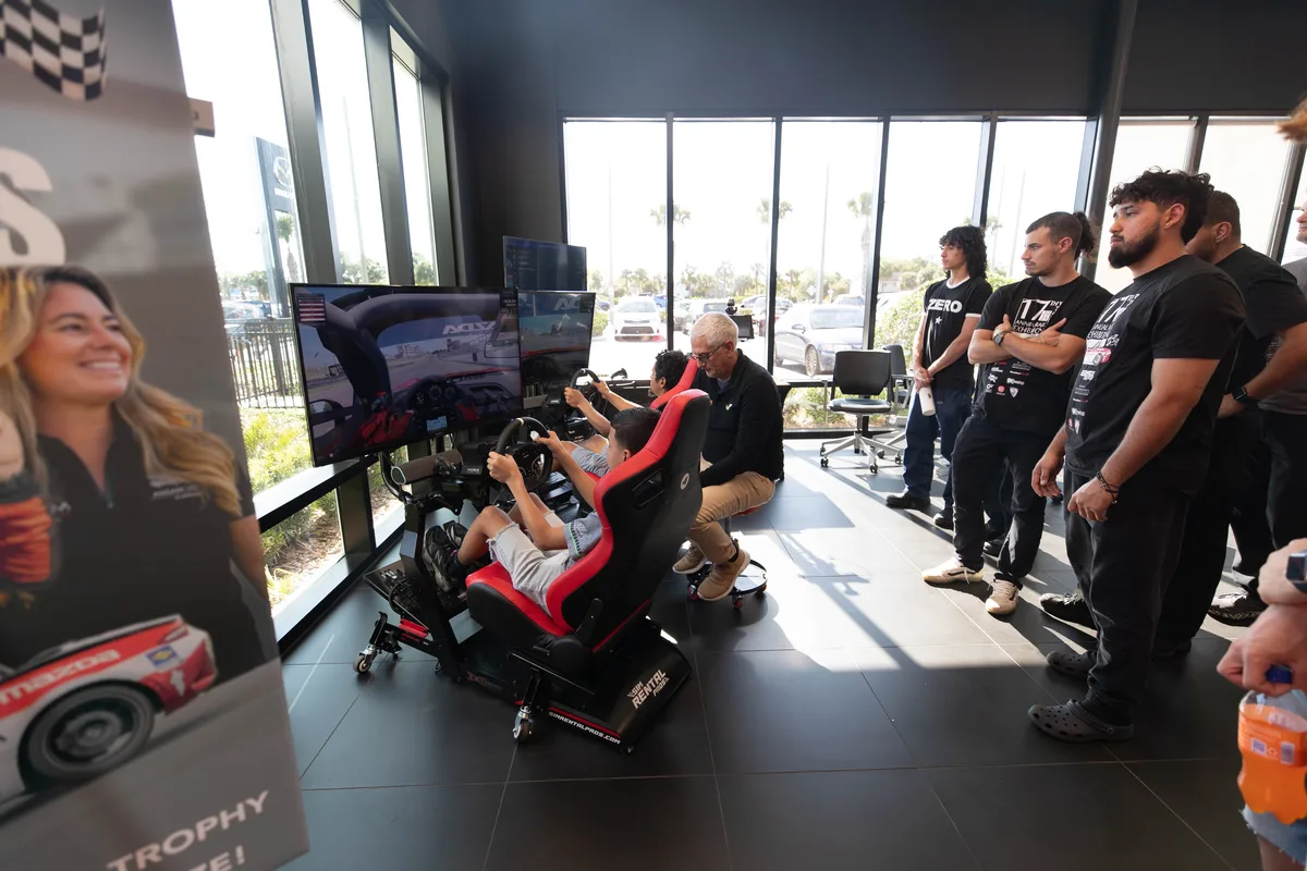 Racing simulator at Classic Mazda dealership event