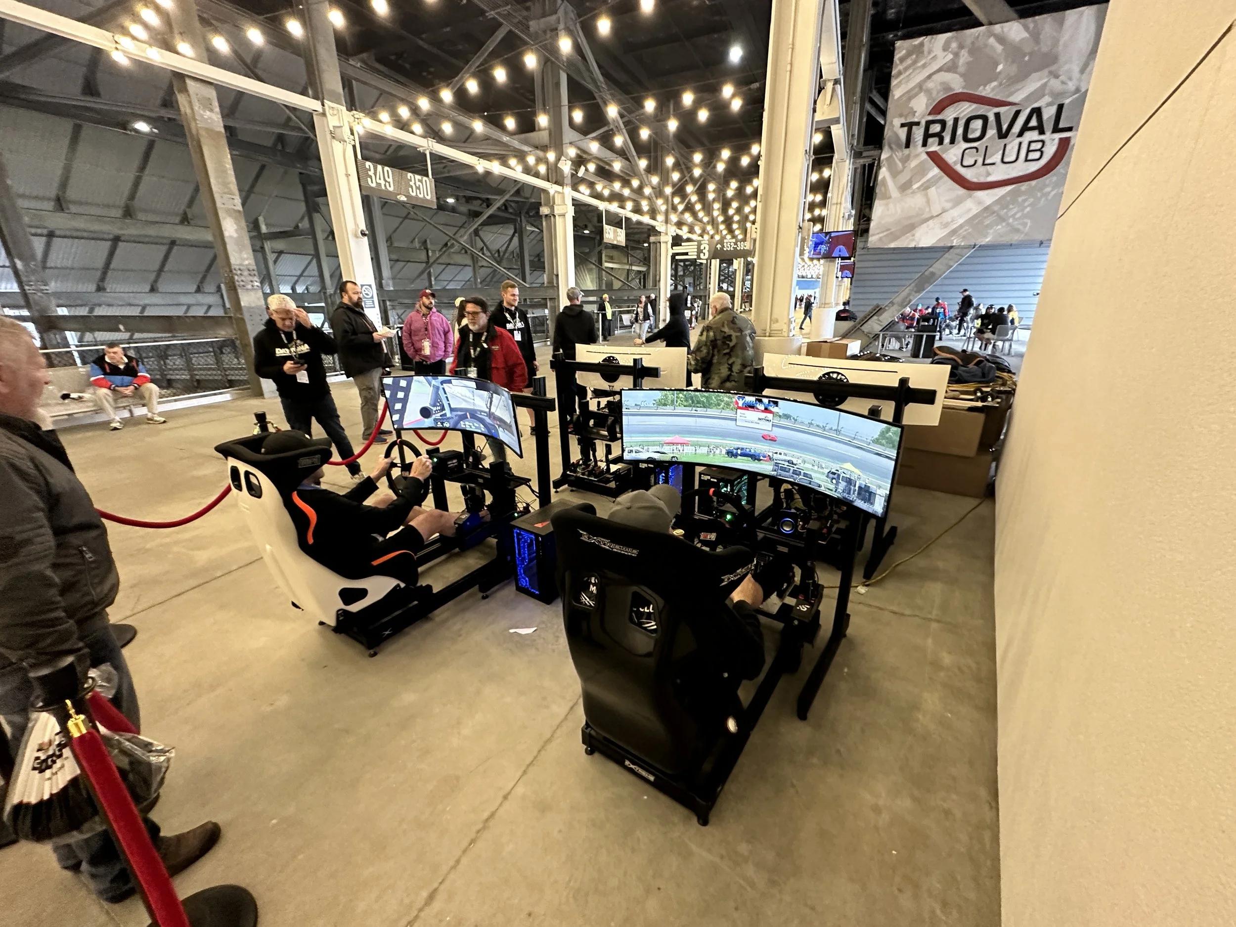 Racing simulator at sports event