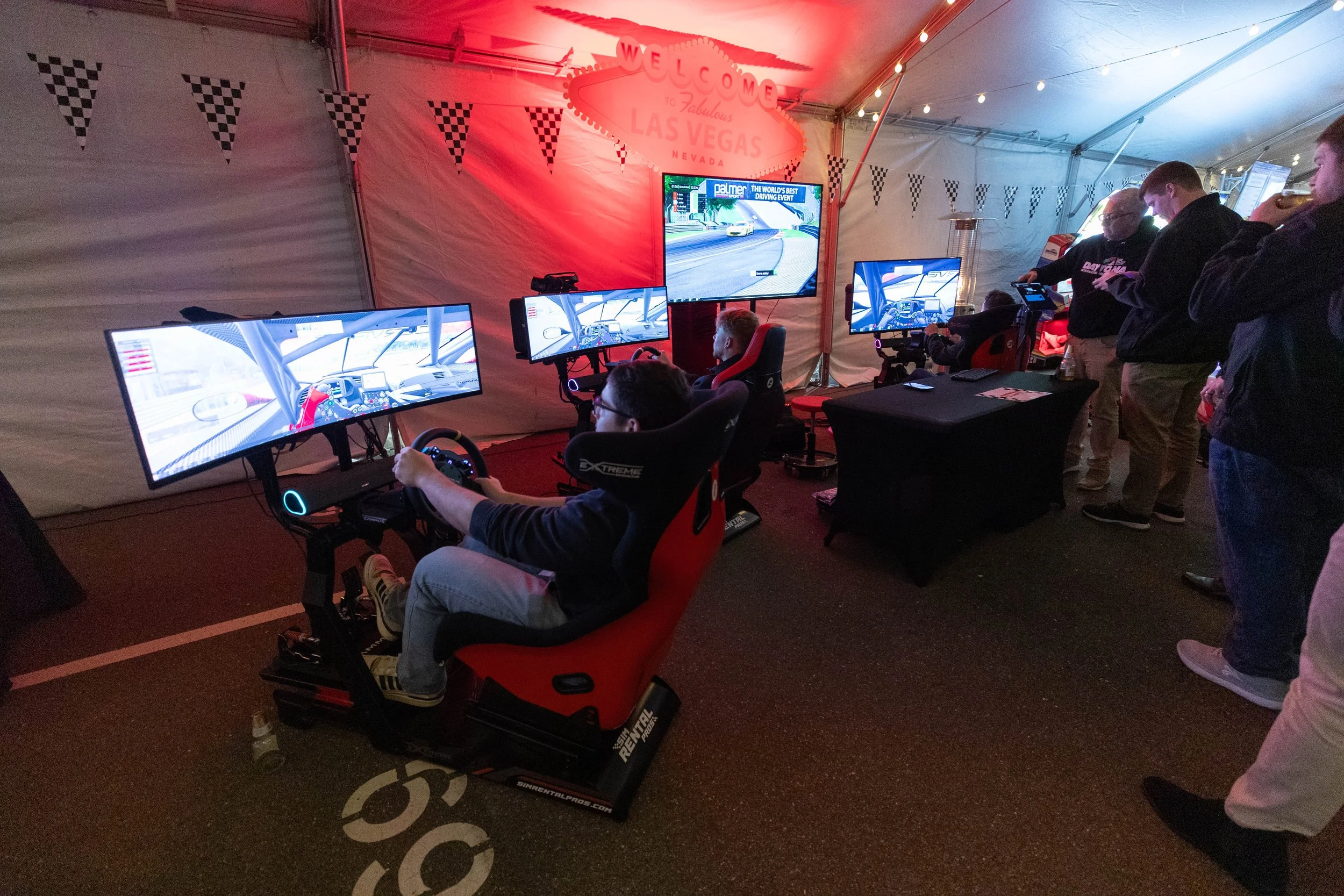 4-rig racing simulator setup