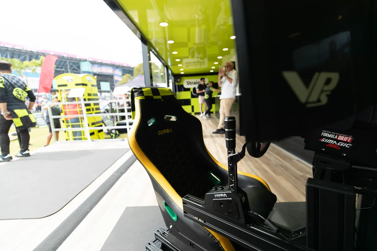 Racing simulator at Straight Talk activation